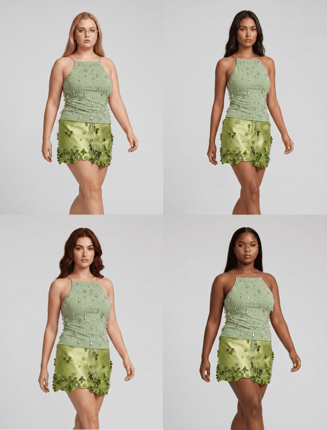 Model swap and backgrounds visual for Photogenix | AI Product Photography for Fashion