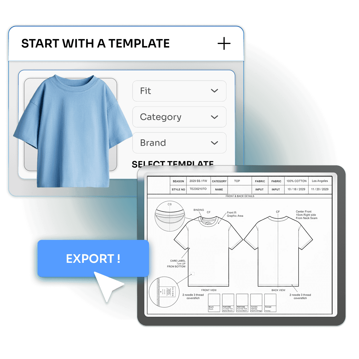F1 - Container visual for Tech Pack Generation for Fashion Teams